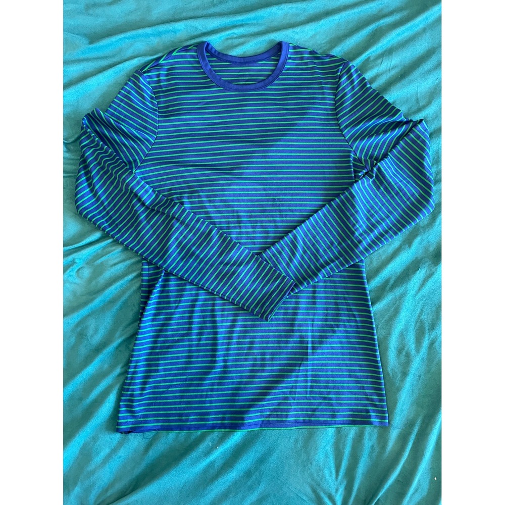Tory Sport Blue and White Striped Long Sleeve Tee
